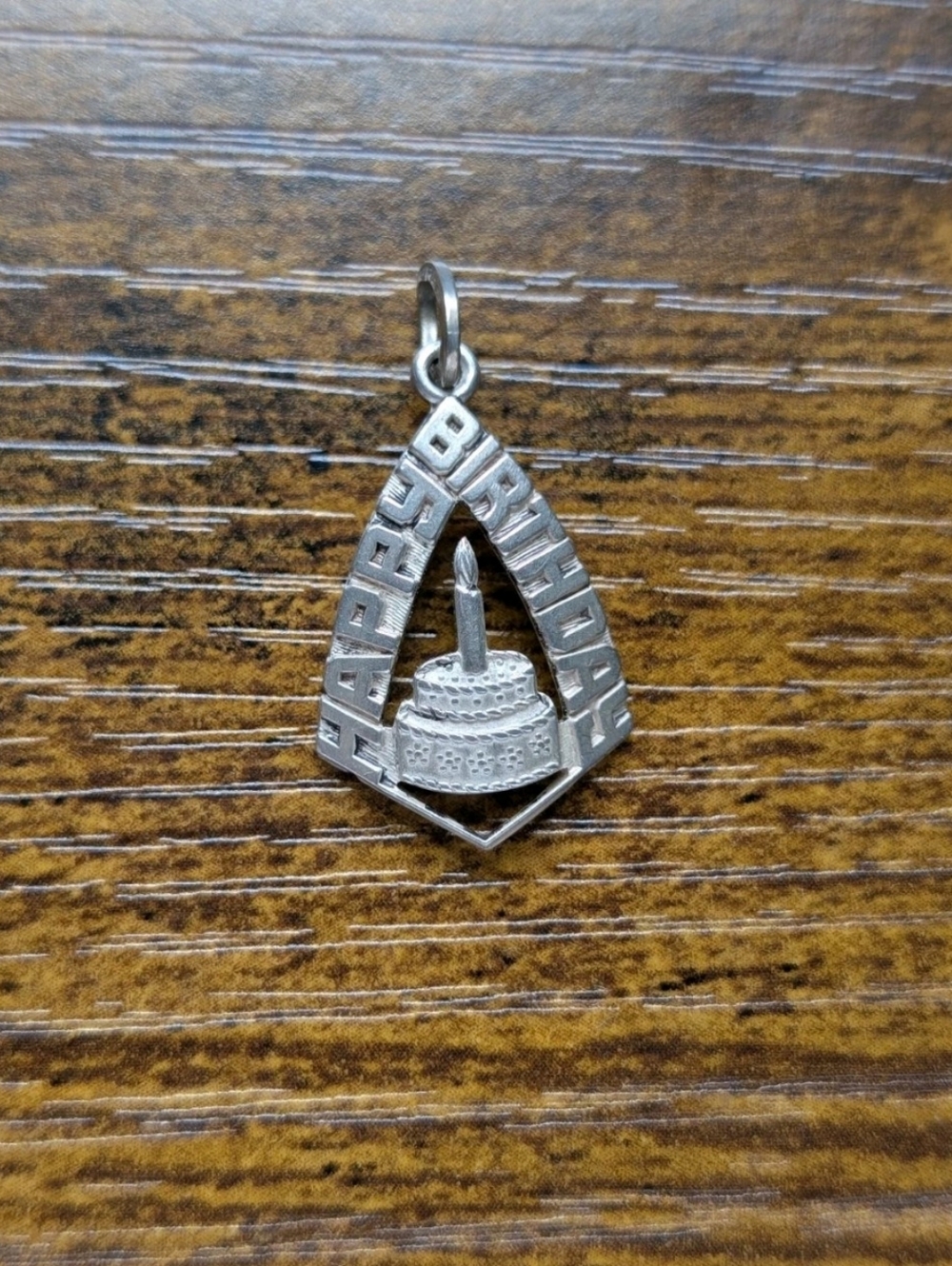 Vintage Sterling Silver Beau B Happy Birthday Cake Cute Small Charm Beaucraft